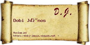 Dobi János névjegykártya